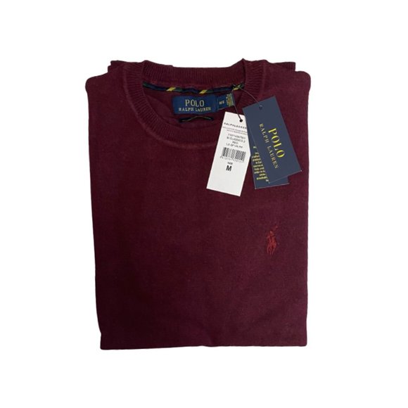 NWT Ralph Lauren Men's Merino Wool Crewneck Red Sweater Size S, M, L, XL - Picture 2 of 4